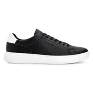 CALVIN KLEIN Sneakers Mens Falconi leather textured black white sole size 10